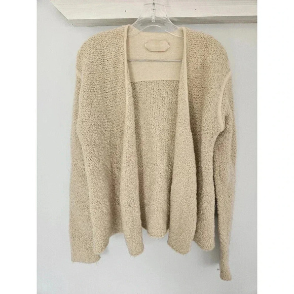 Zadig & Voltaire Boucle Wool Beige Open Cardigan Jacket Designer Coat Size M - Picture 5 of 14